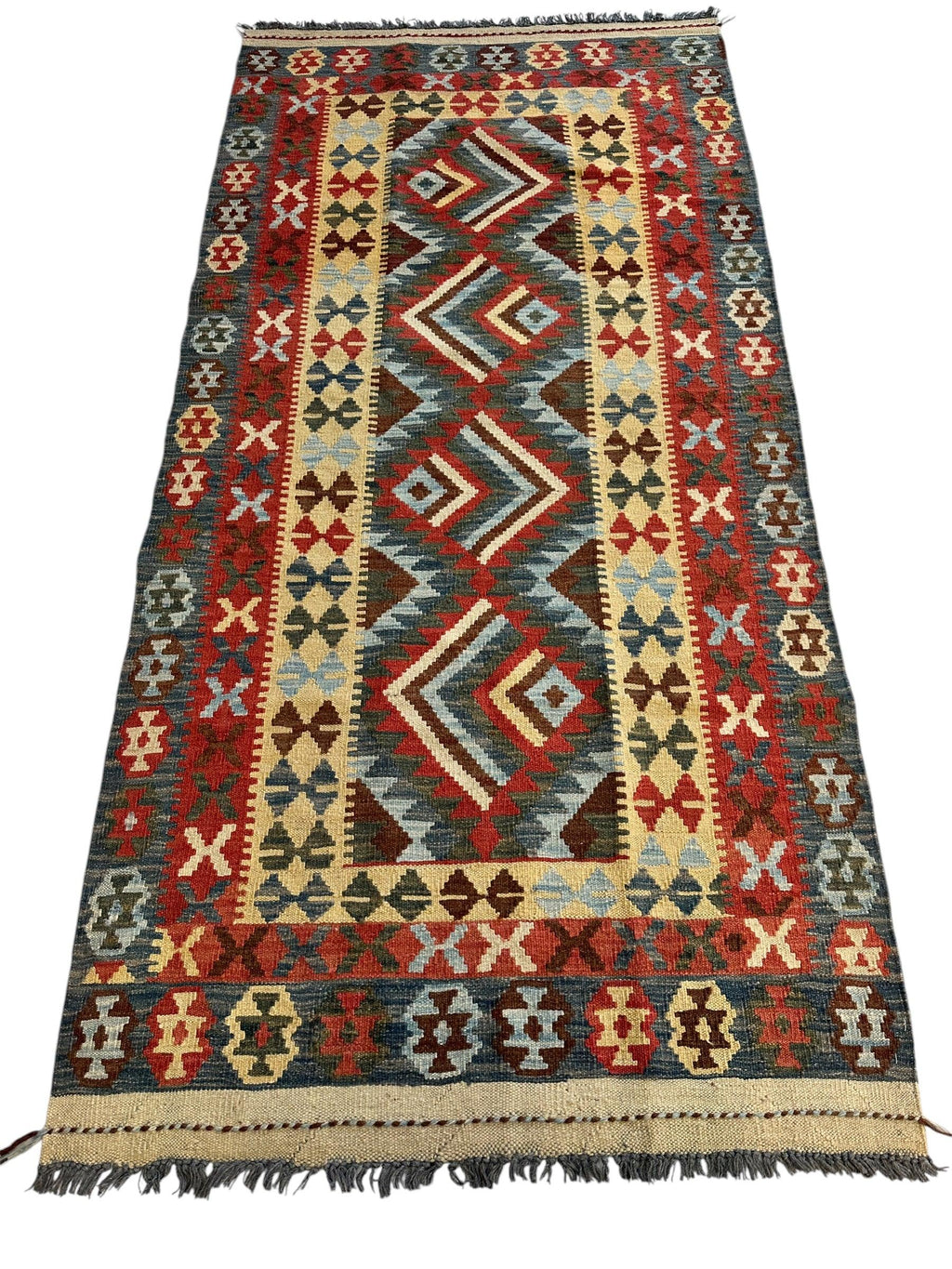 New Afghan Kilim Runner — 3'3" x 6'7"