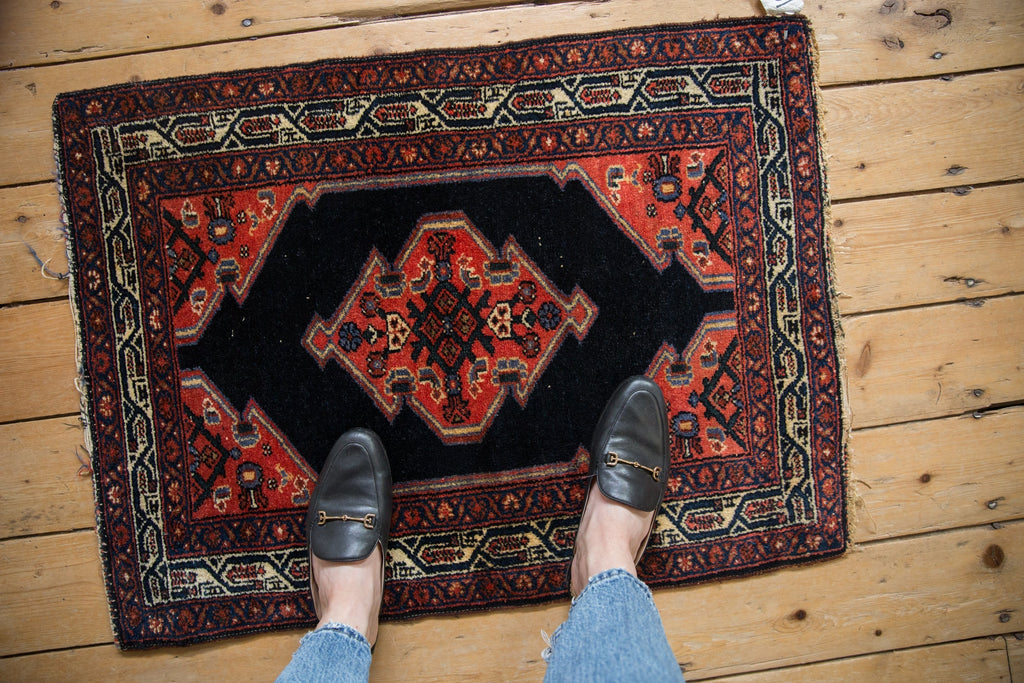 Vintage Persian Malayer Rug Mat — 1940s | 2'3" × 2'11"