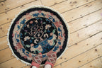 Antique Chinese Nichols Art Deco Round Rug Mat — 1930s | 2'4" × 2'5"
