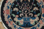 Antique Chinese Nichols Art Deco Round Rug Mat — 1930s | 2'4" × 2'5"