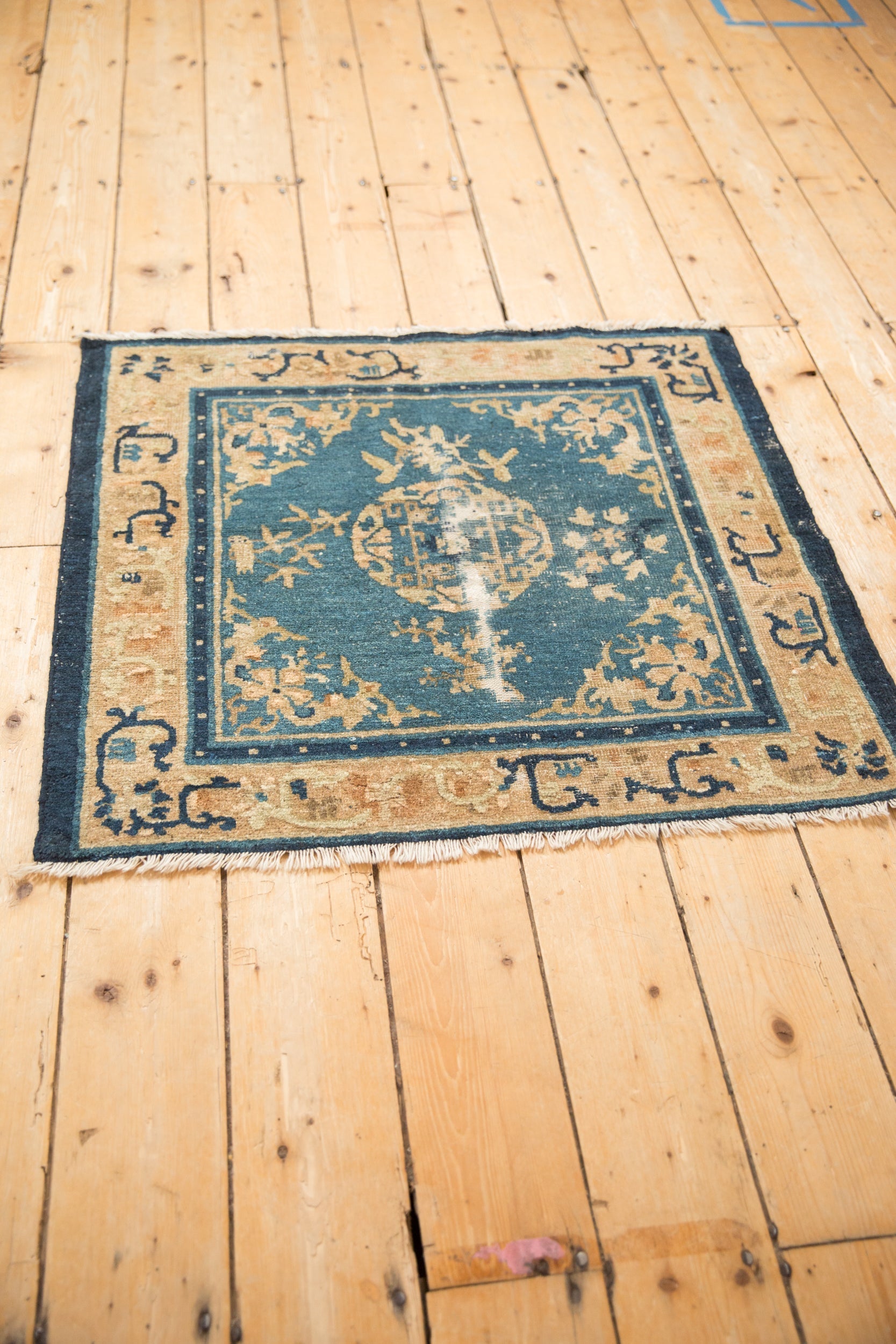 Antique Chinese Peking Square Rug — 1910s | 2'9" × 3'