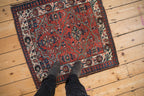 Vintage Persian Malayer Square Rug — 1940s | 2'8" × 2'10"