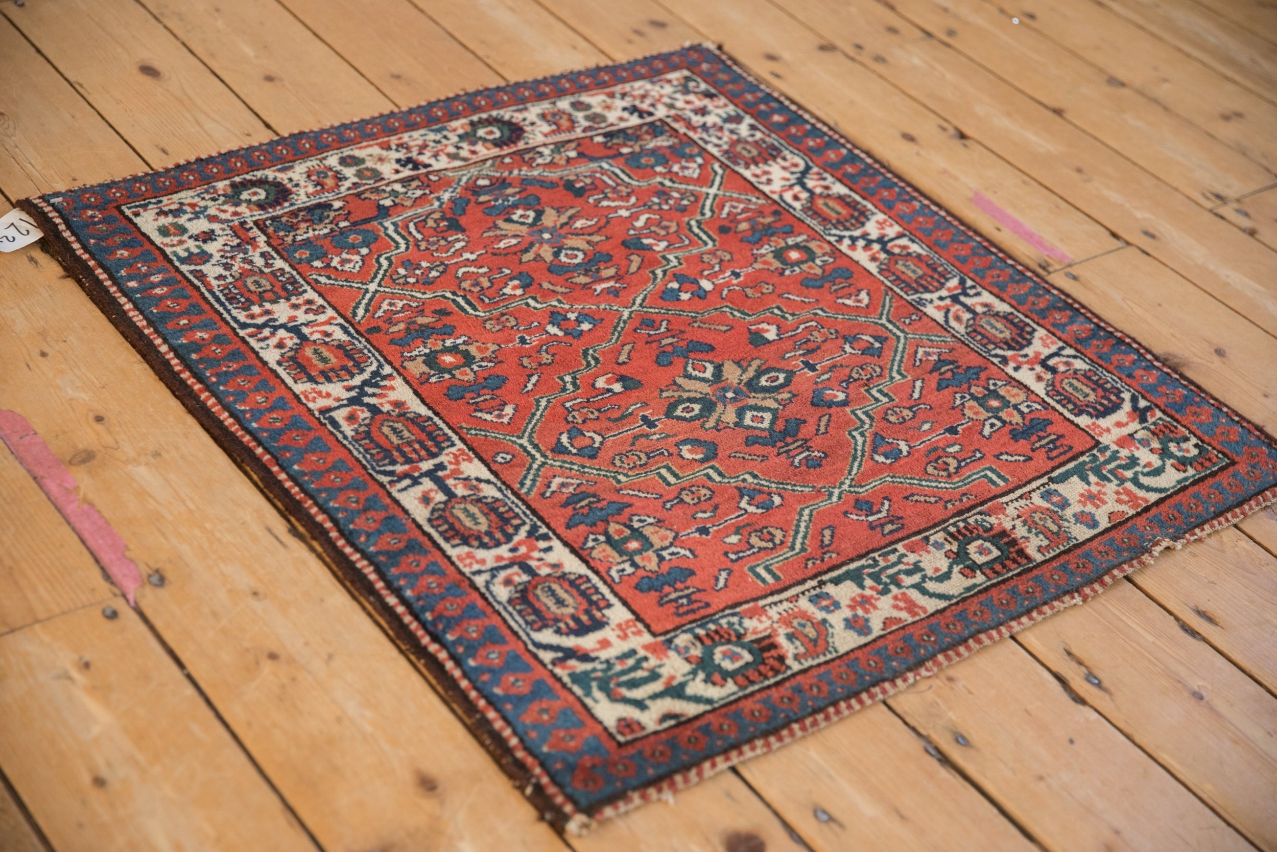 Vintage Persian Malayer Square Rug — 1940s | 2'8" × 2'10"