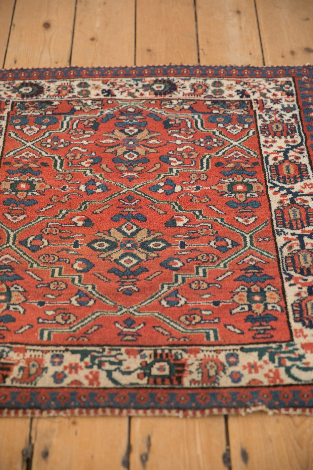 Vintage Persian Malayer Square Rug — 1940s | 2'8" × 2'10"