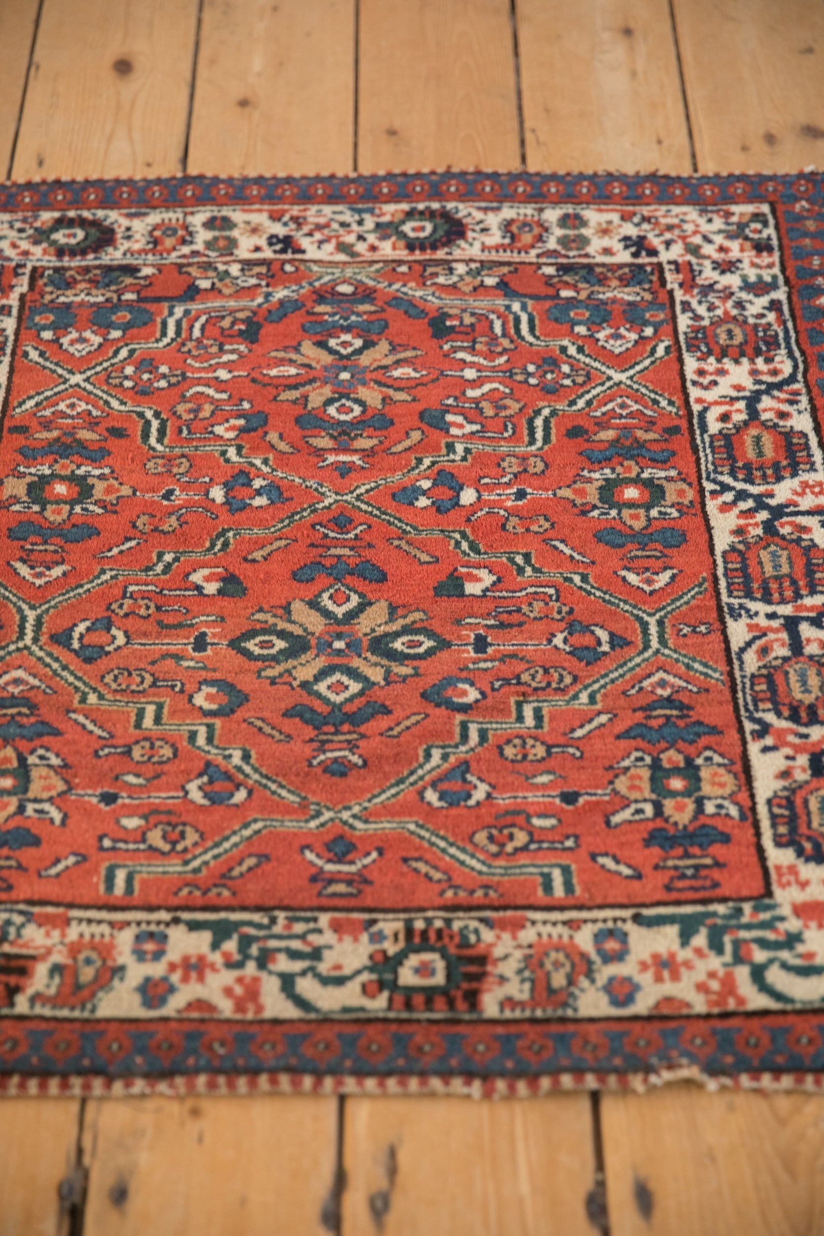 Vintage Persian Malayer Square Rug — 1940s | 2'8" × 2'10"