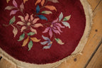 Antique Chinese Art Deco Round Rug Mat — 1930s | 2' × 2'2"