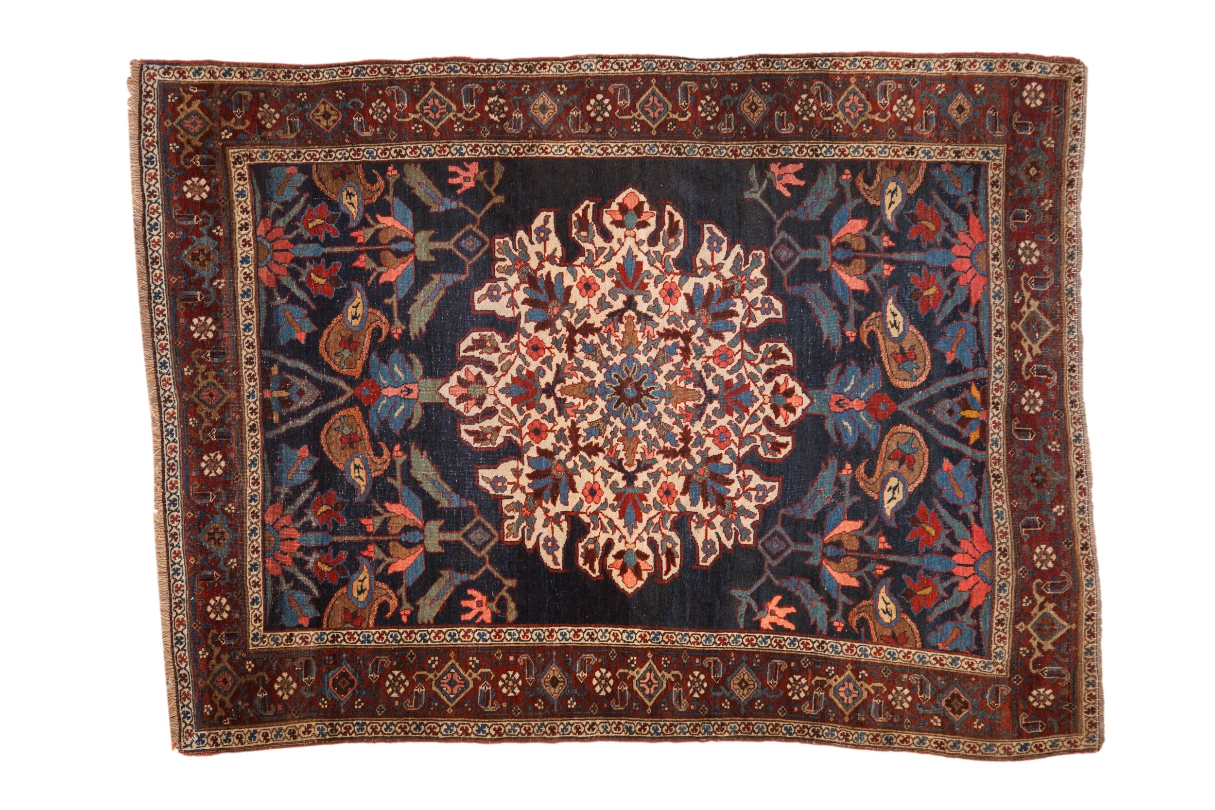 Antique Persian Kurdish Bijar Rug — 1920s | 4'6" x 6'1"
