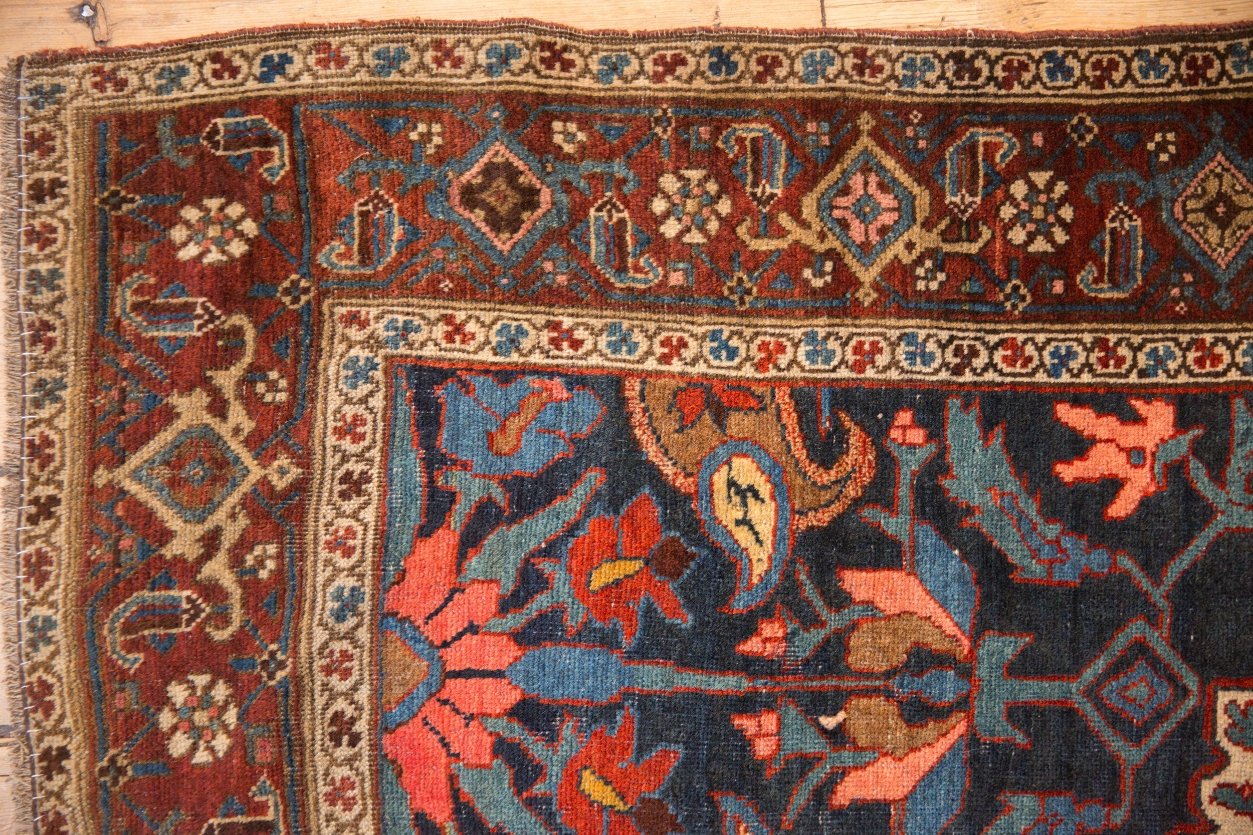 Antique Persian Kurdish Bijar Rug — 1920s | 4'6" x 6'1"