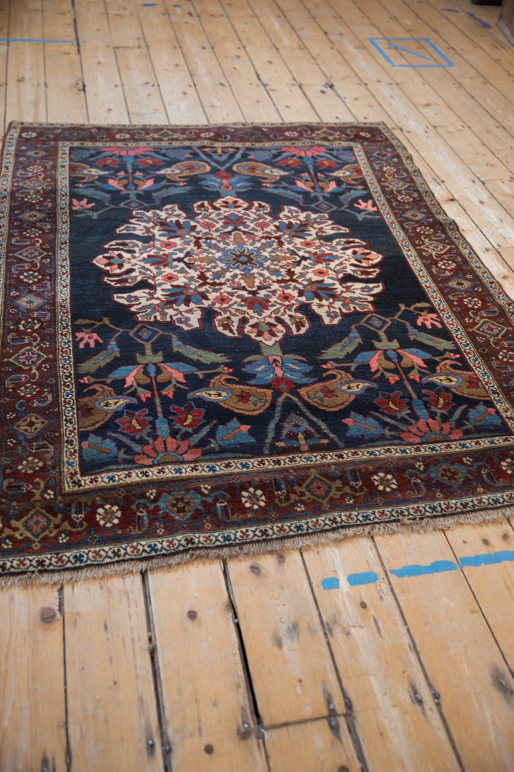 Antique Persian Kurdish Bijar Rug — 1920s | 4'6" x 6'1"