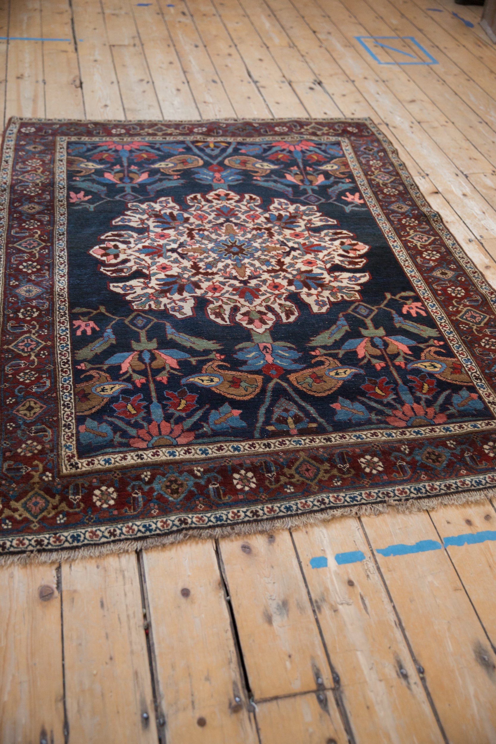 Antique Persian Kurdish Bijar Rug — 1920s | 4'6" x 6'1"