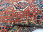Antique Persian Heriz Carpet, Karaja Style — 1900s | 4'9" x 6'