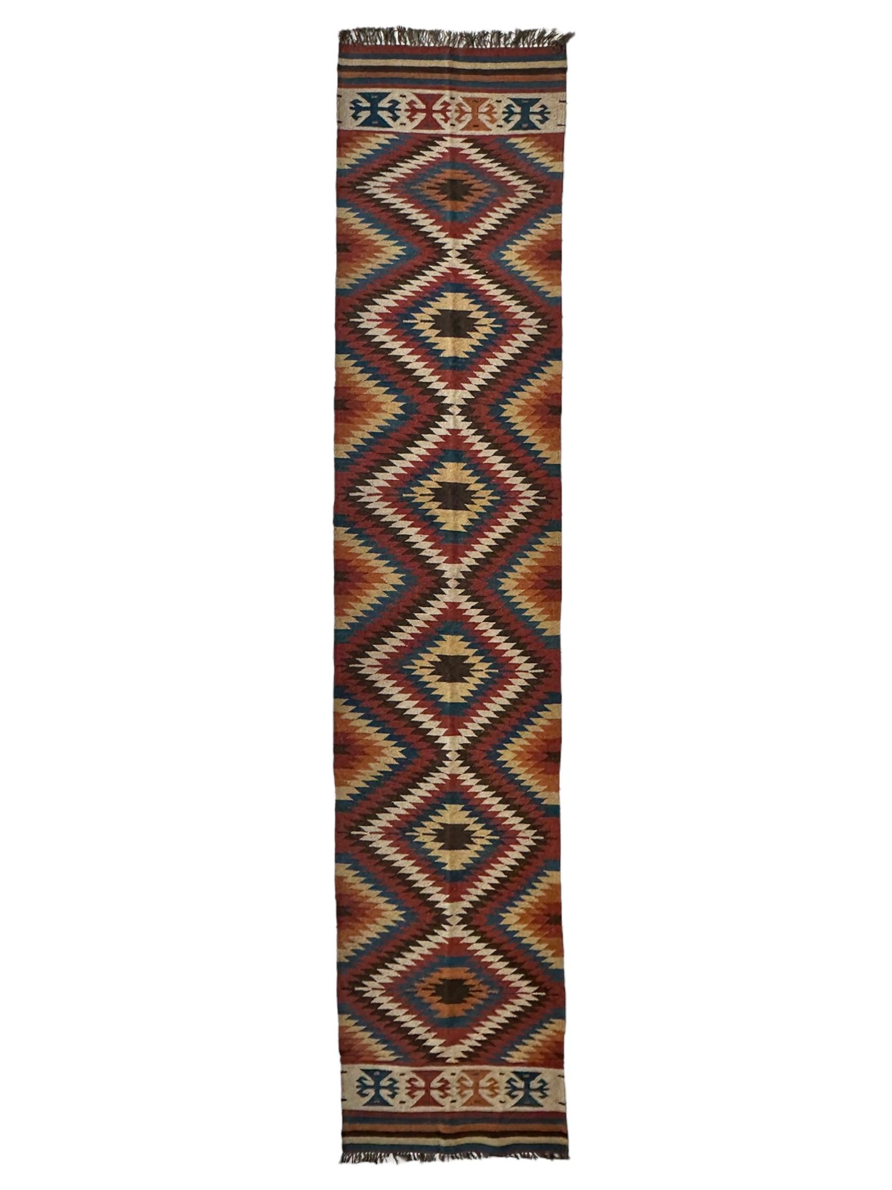 Vintage Afghan Kilim Runner — 2'8" x 12'4"