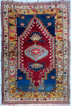 Antique Turkish Milas Rug — Pre-1900 | 4'3" x 5'11"