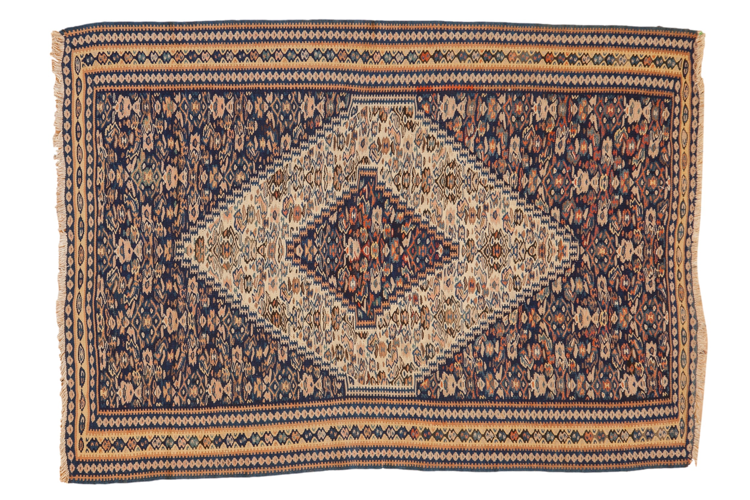 Antique Persian Senneh Kilim — 1920s | 3'8" x 5'1"
