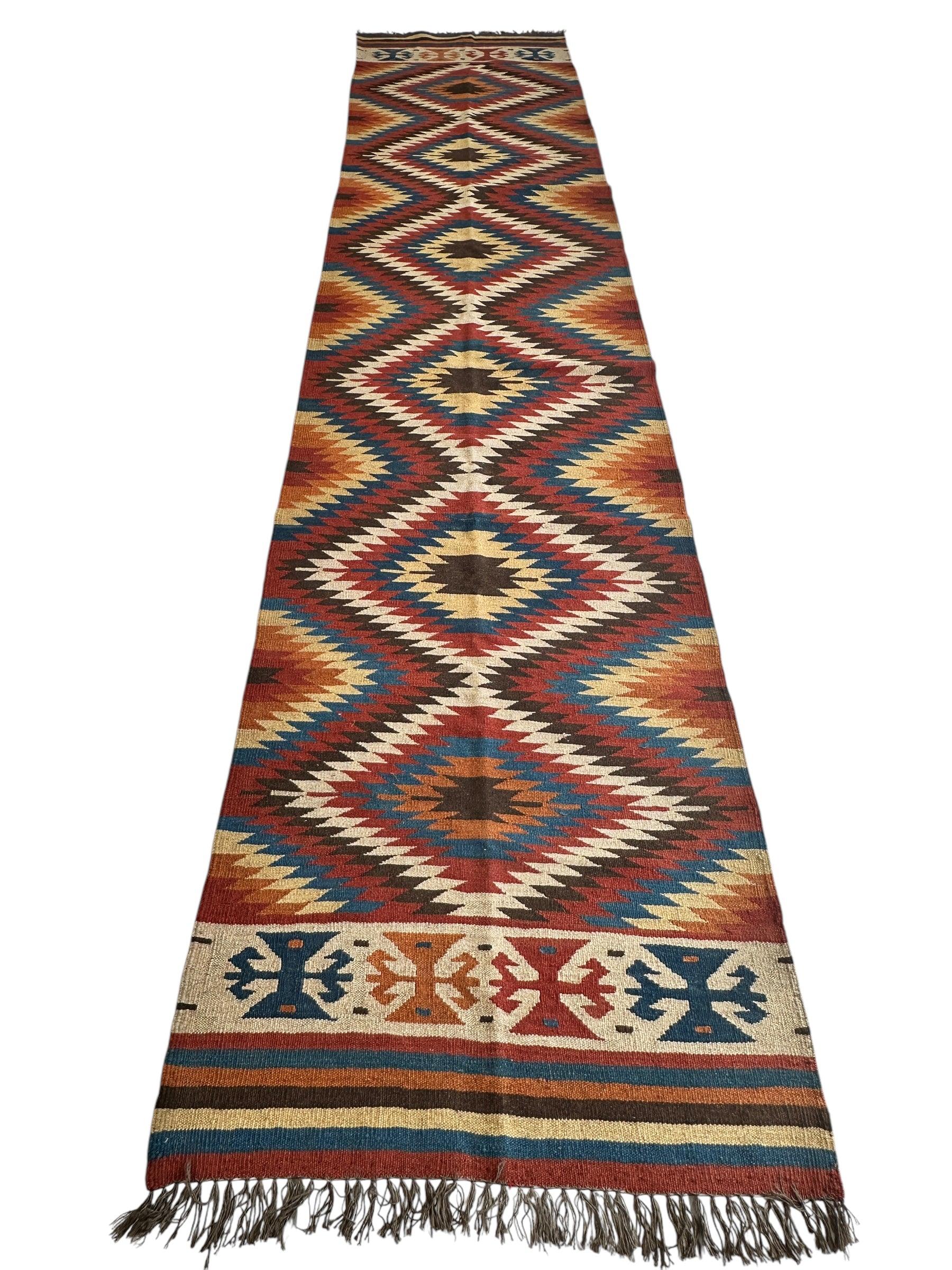Vintage Afghan Kilim Runner — 2'8" x 12'4"
