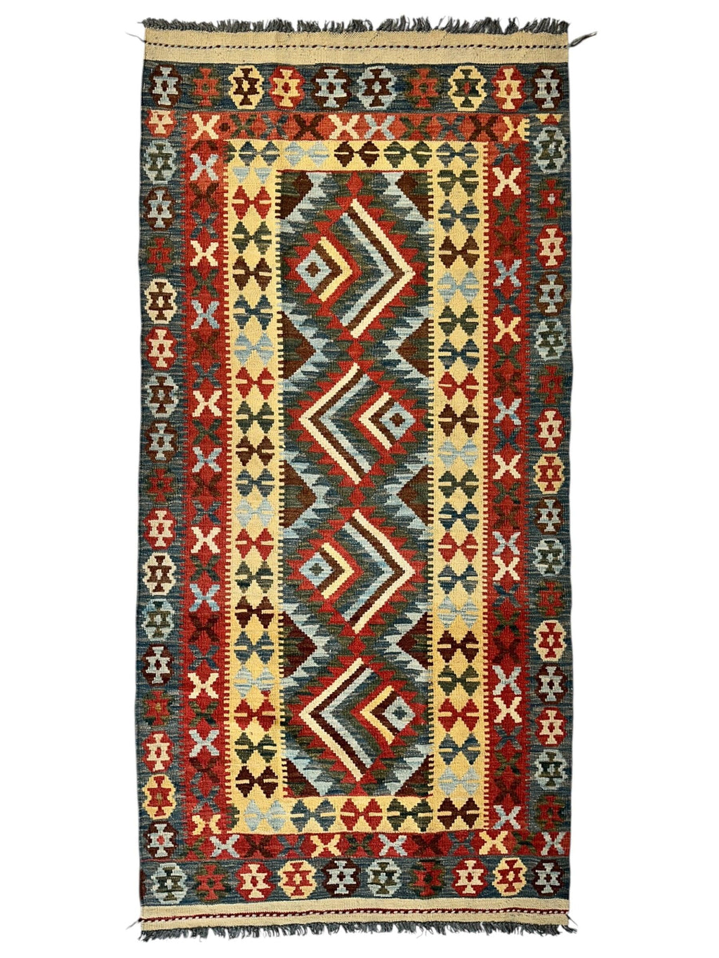 New Afghan Kilim Runner — 3'3" x 6'7"