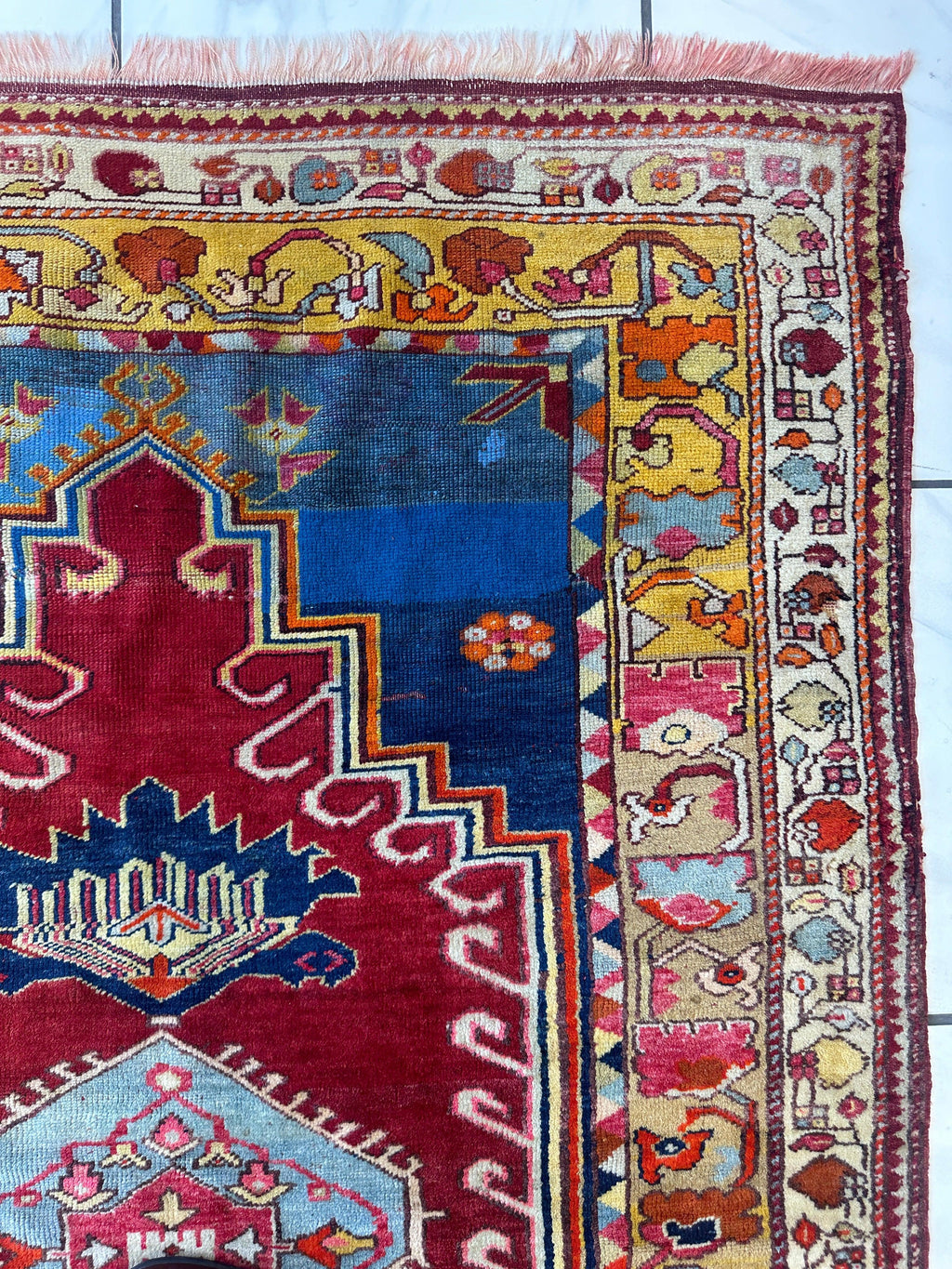 Antique Turkish Milas Rug — Pre-1900 | 4'3" x 5'11"
