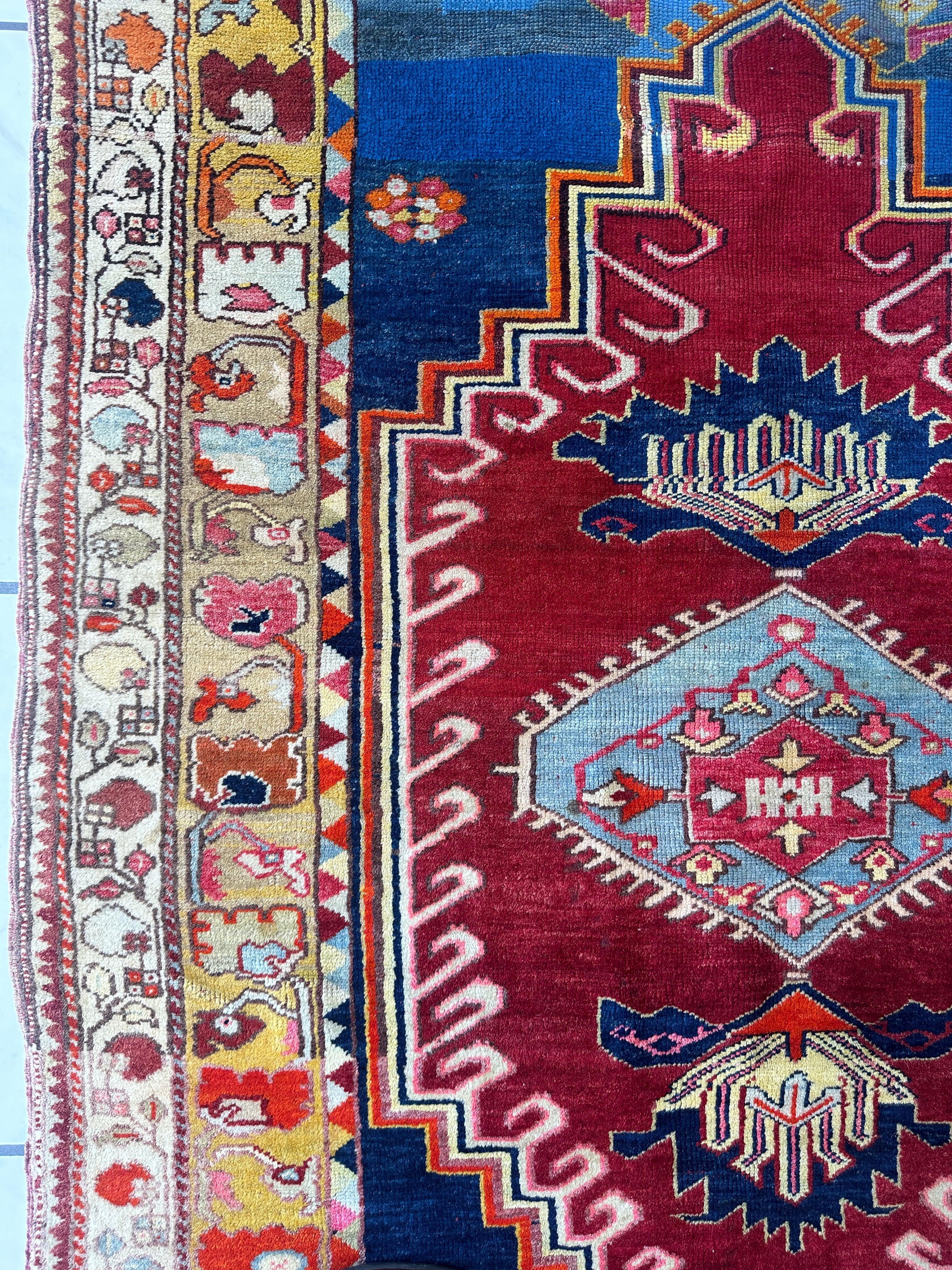 Antique Turkish Milas Rug — Pre-1900 | 4'3" x 5'11"