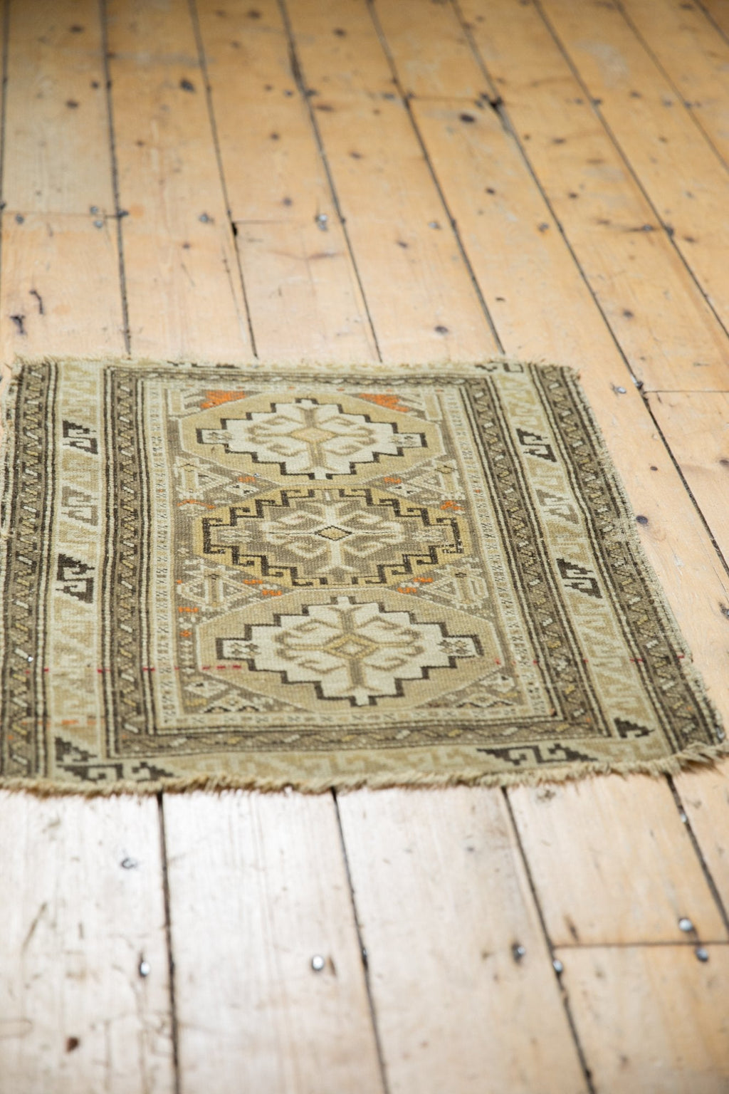 Antique Caucasian Square Rug Mat — 1910s | 2' x 2'4"