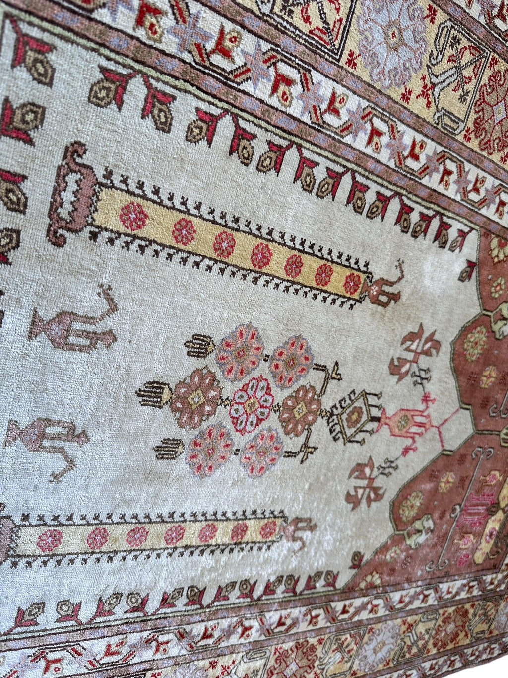 Vintage Turkish Kayseri Silk Rug — 1980s | 2'2" x 3'