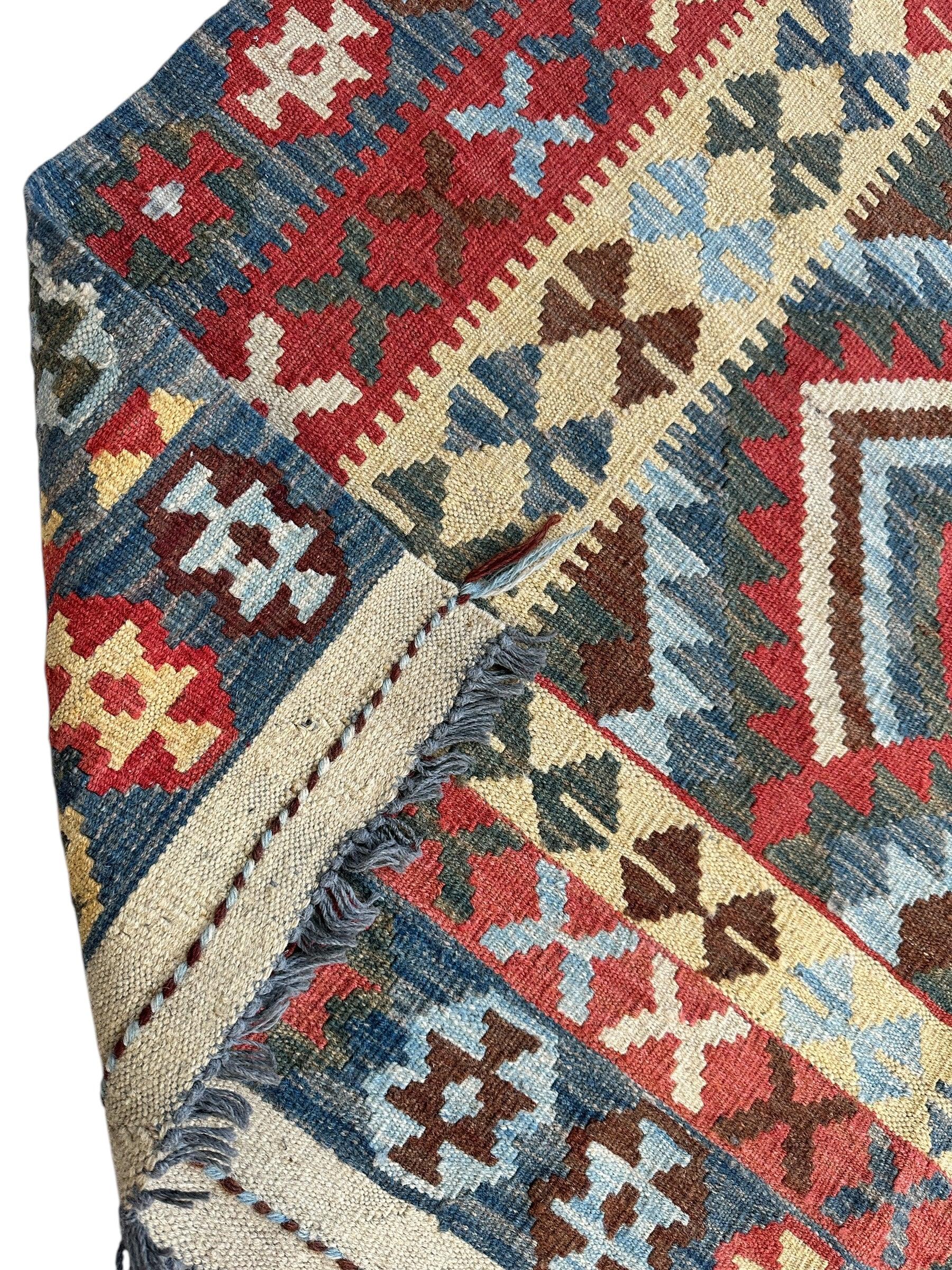 New Afghan Kilim Runner — 3'3" x 6'7"