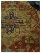 New Indian Heriz Serapi-Style Carpet — Bhadohi | 7'11" x 9'9"
