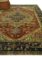 New Indian Heriz Serapi-Style Carpet — Bhadohi | 7'11" x 9'9"