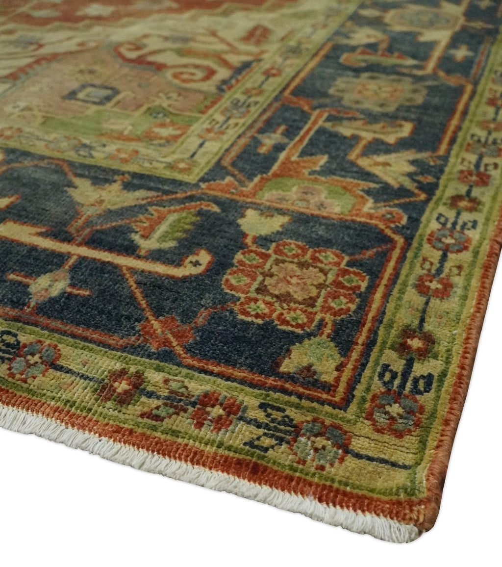 New Indian Heriz Serapi-Style Carpet — Bhadohi | 7'11" x 9'9"