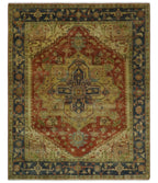 New Indian Heriz Serapi-Style Carpet — Bhadohi | 7'11" x 9'9"