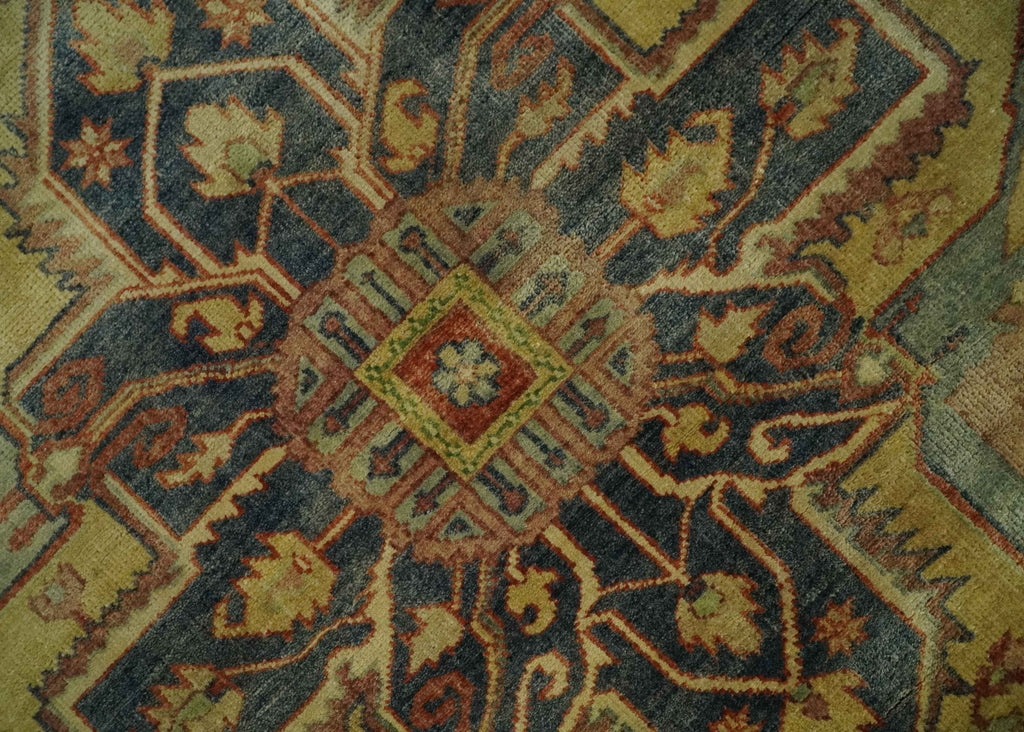 New Indian Heriz Serapi-Style Carpet — Bhadohi | 7'11" x 9'9"