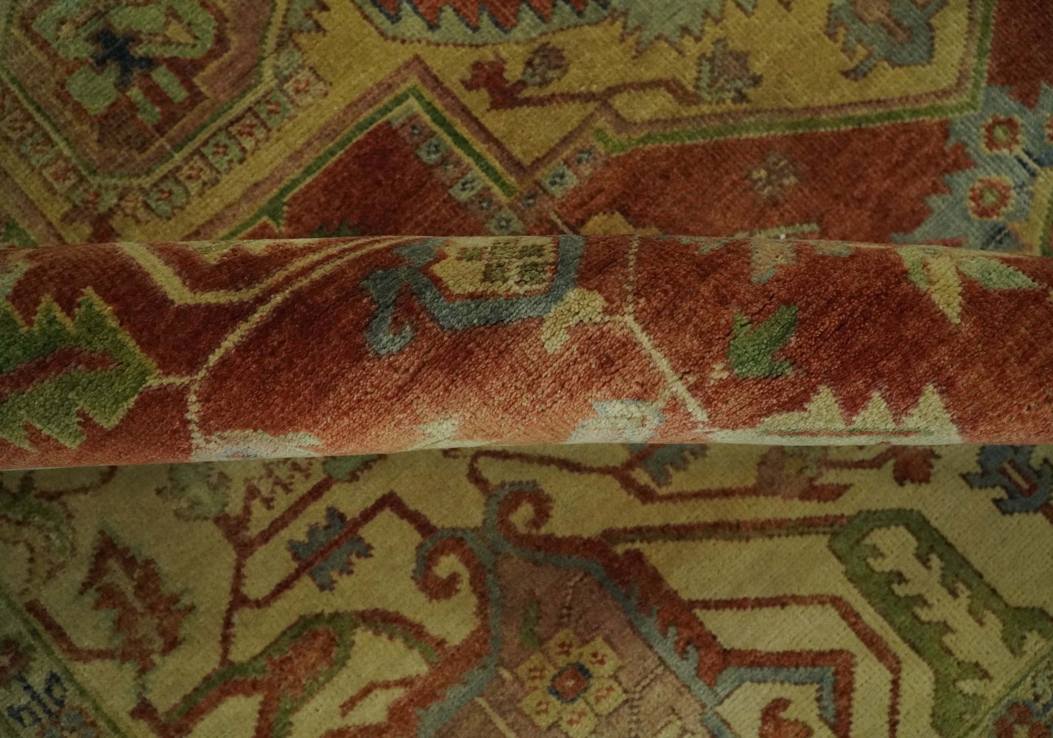 New Indian Heriz Serapi-Style Carpet — Bhadohi | 7'11" x 9'9"