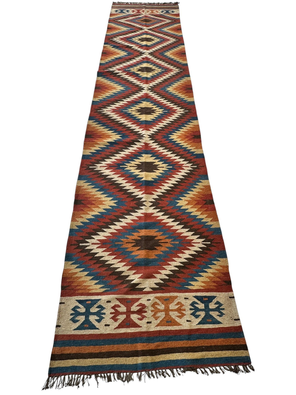 Vintage Afghan Kilim Runner — 2'8" x 12'4"