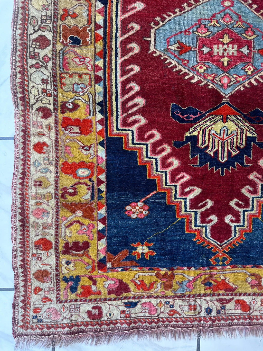 Antique Turkish Milas Rug — Pre-1900 | 4'3" x 5'11"