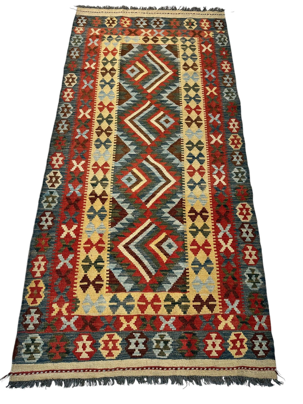 New Afghan Kilim Runner — 3'3" x 6'7"