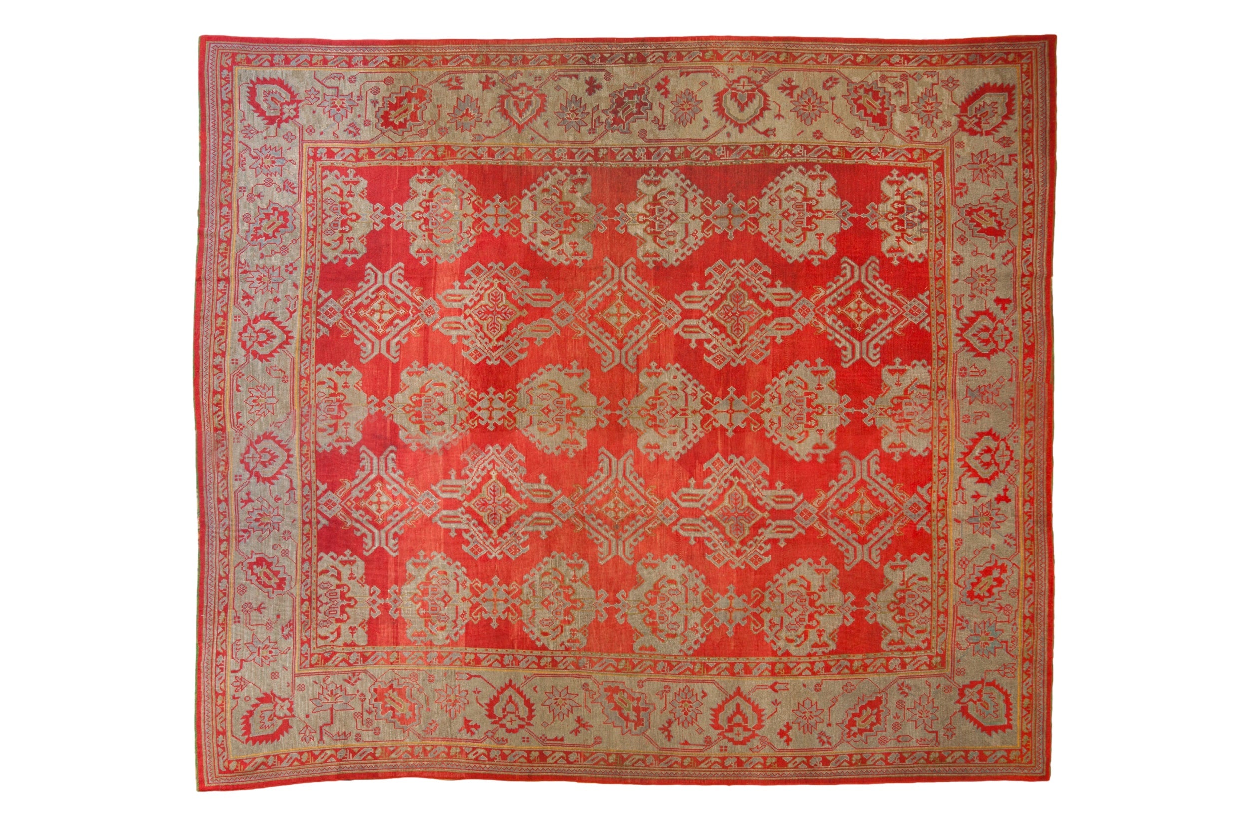 Antique Turkish Oushak Carpet — 1920s | 13'6" × 15'