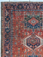 Antique Persian Heriz Carpet, Karaja Style — 1900s | 4'9" x 6'