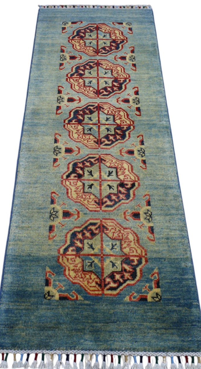 New Afghan Kazak Design Runner — 2'1" x 5'7"