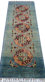 New Afghan Kazak Design Runner — 2'1" x 5'7"