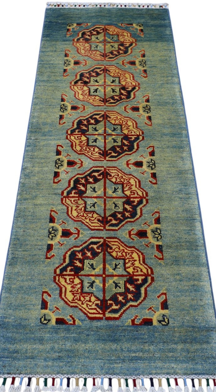 Afghan Kazak Runner — Late 20th Century | 2'1" x 5'7"