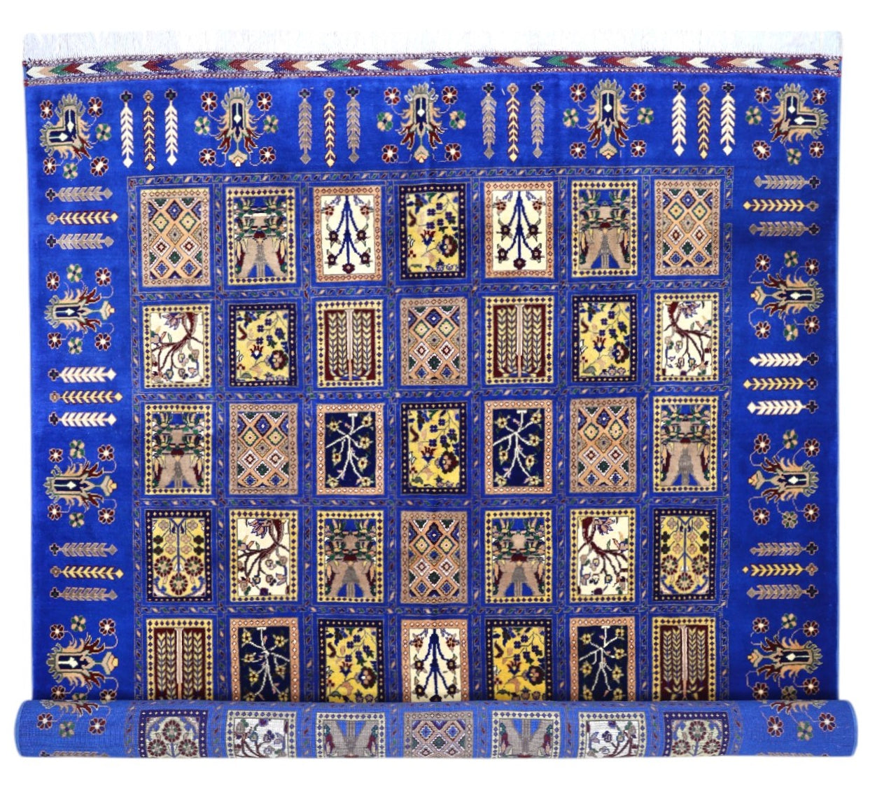 New Afghan Bakhtiari-Style Carpet — 6'7" x 9'9"