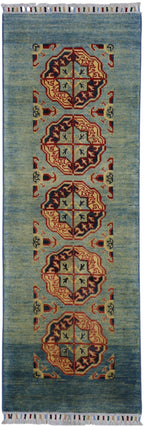 Afghan Kazak Runner — Late 20th Century | 2'1" x 5'7"