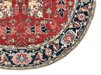 New Afghan Heriz-Style Round Rug — 7' Round