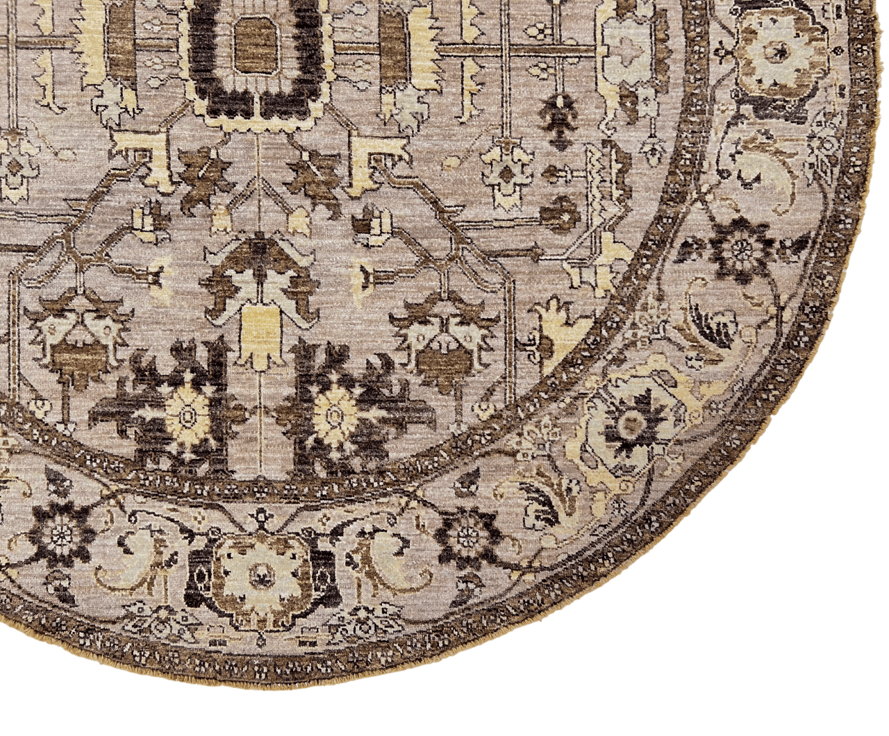New Afghan Heriz Design Round Rug — 6' Round