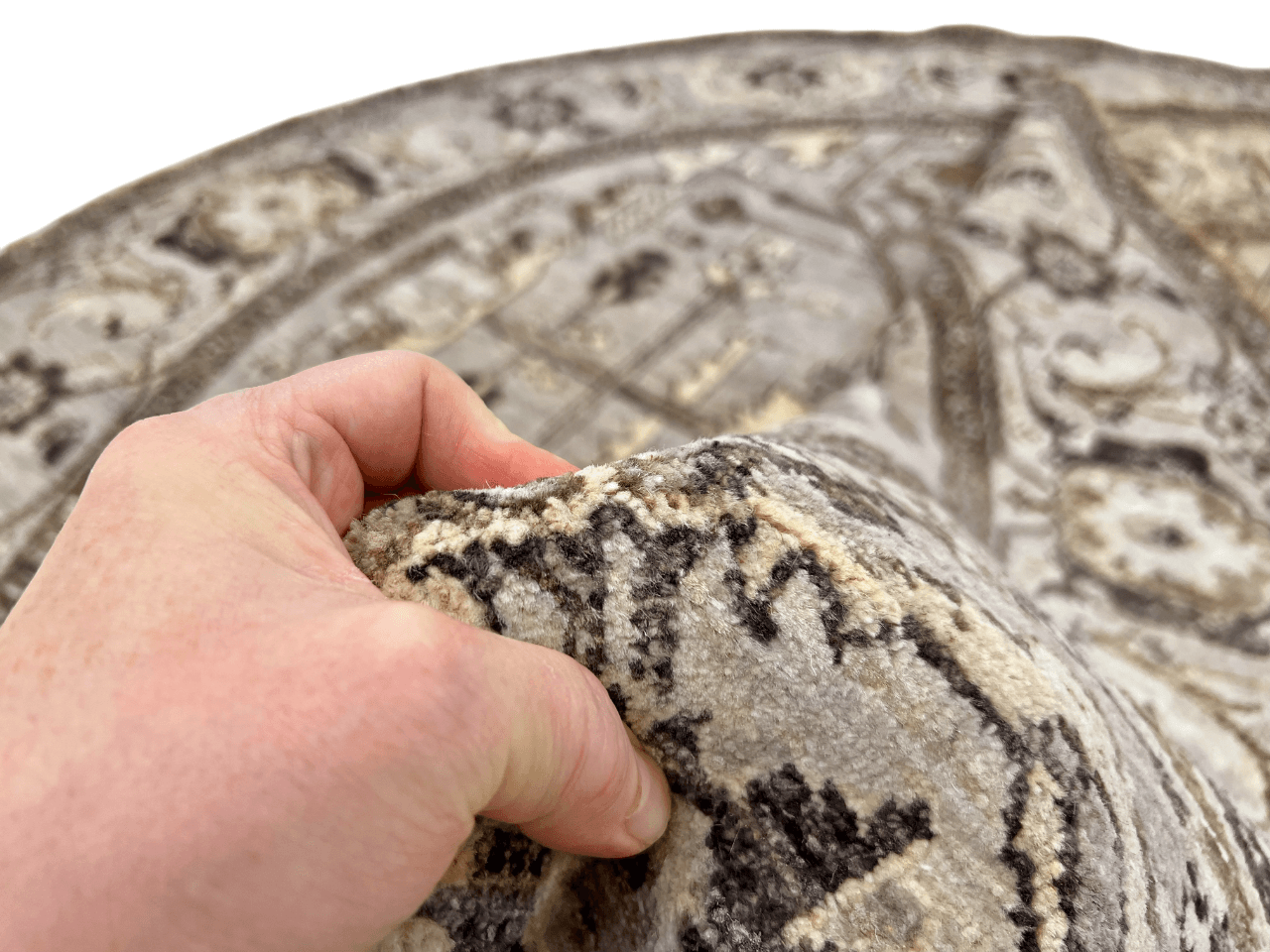 New Afghan Heriz Design Round Rug — 6' Round