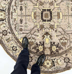 New Afghan Heriz Design Round Rug — 6' Round