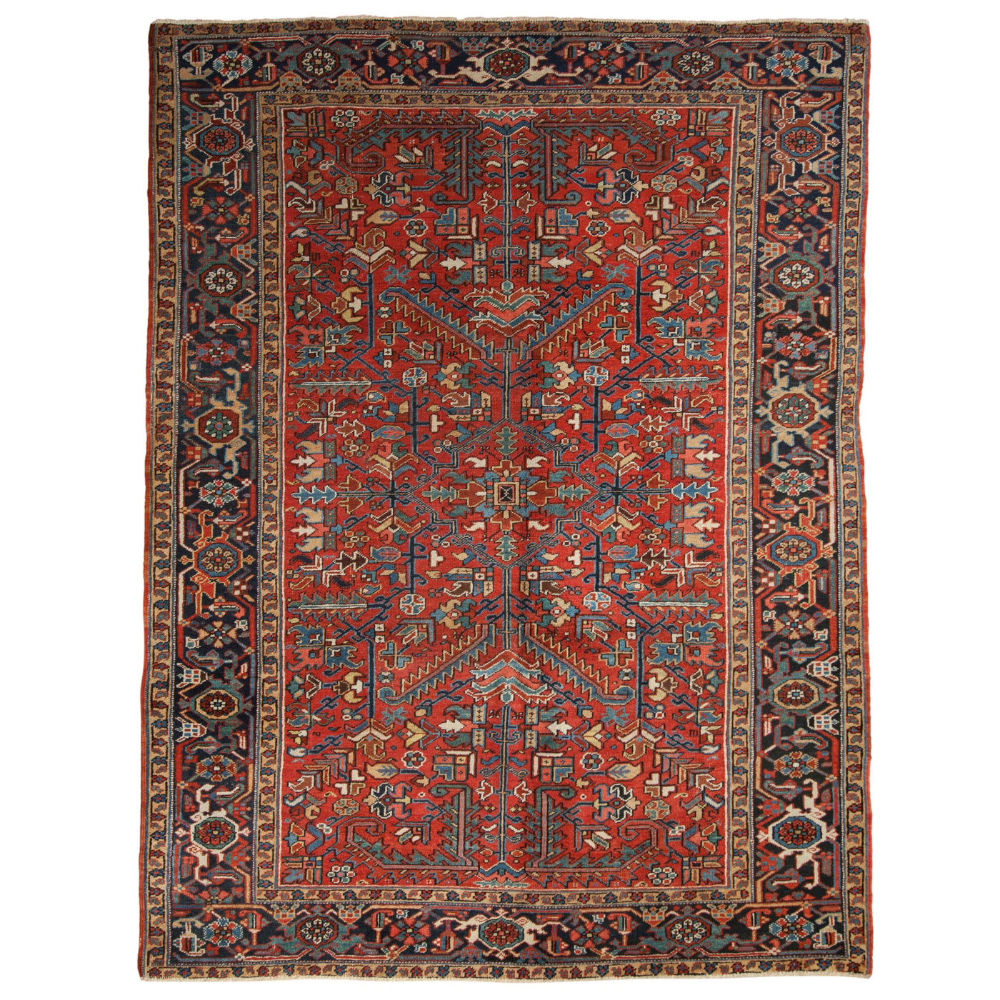 Vintage Persian Heriz Carpet — 1950s | 6'8" × 8'8"