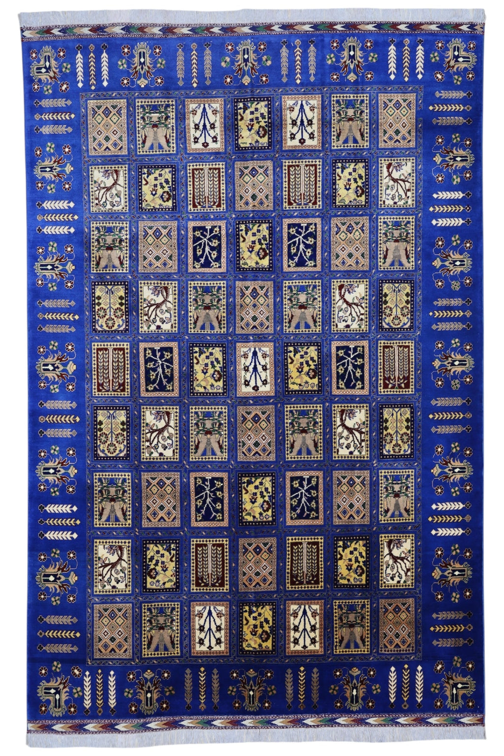New Afghan Bakhtiari-Style Carpet — 6'7" x 9'9"