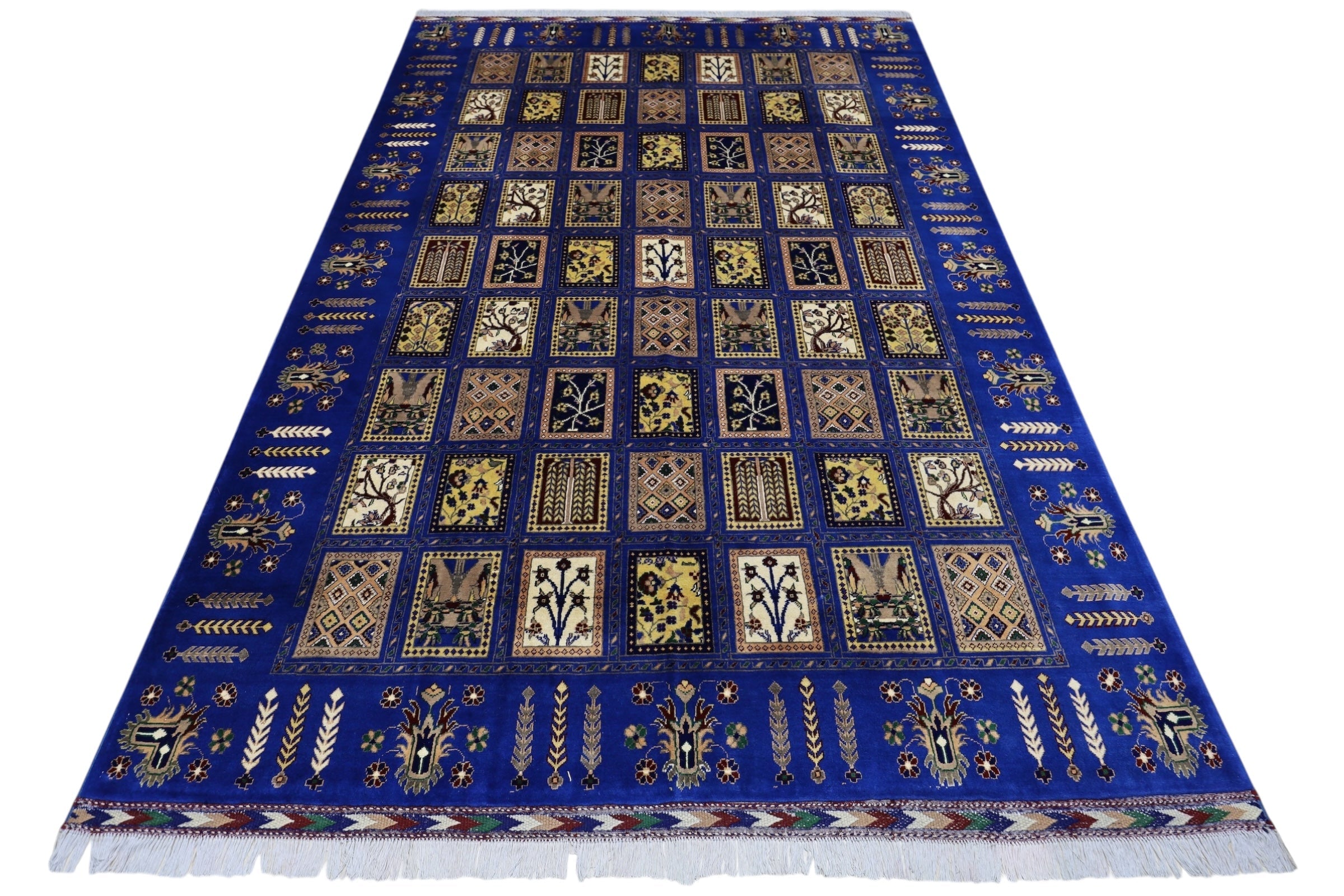 New Afghan Bakhtiari-Style Carpet — 6'7" x 9'9"