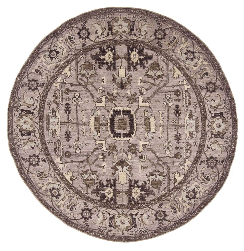 New Afghan Heriz Design Round Rug — 6' Round