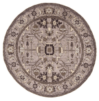 New Afghan Heriz Design Round Rug — 6' Round